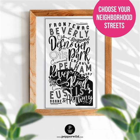 St Paul Neighborhood Streets Typography Wall Art // Saint Paul ...