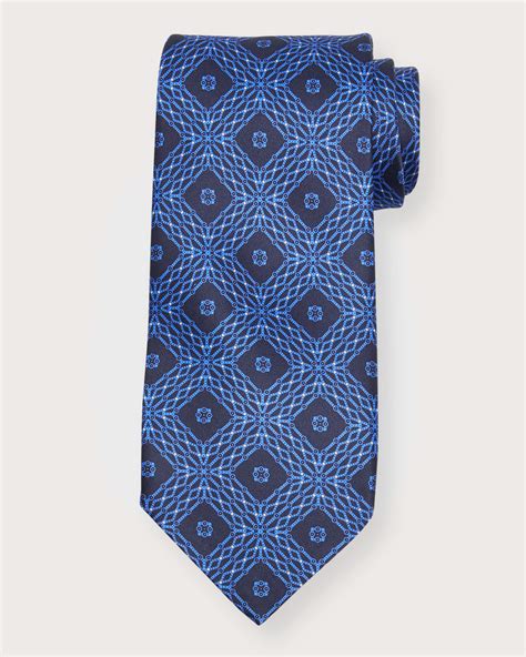 Stefano Ricci Men's Geometric-Print Silk Tie | Neiman Marcus