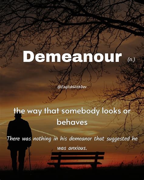 Demeanour Meaning & Example Sentence — Dev
