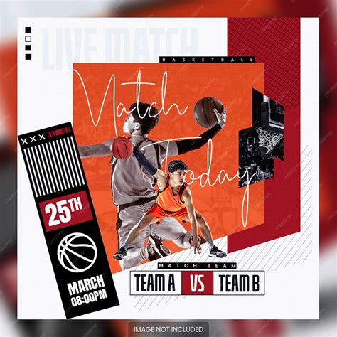 Live match basketball flyer social media post template | Premium PSD