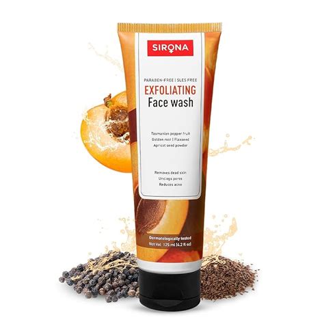 Sirona Natural Exfoliating Face Wash for Men & Women - 125 ml ...