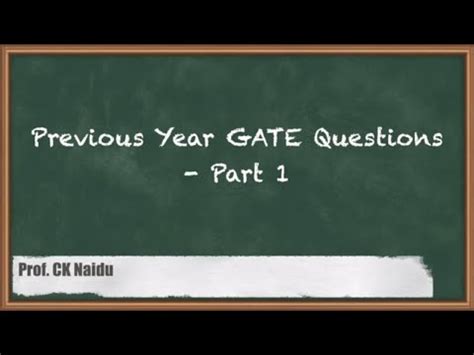 Previous Year GATE Questions Part 1 - Random Variables GATE Questions ...
