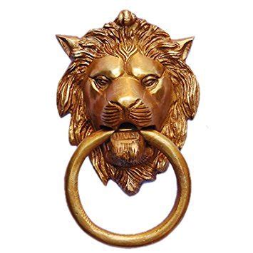 HomeDecorax Traders Heavy Brass Lion Face Door Knocker : Amazon.in ...