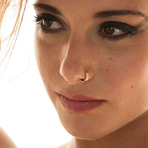14K Gold Nose Ring 14k Gold Nose Piercing Indian Nose Ring - Etsy