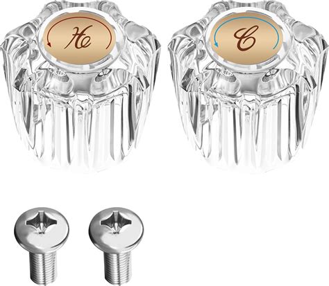 2PCS Faucet Handles Bathroom Sink Faucet Knobs Replacement Bathtub Hot ...