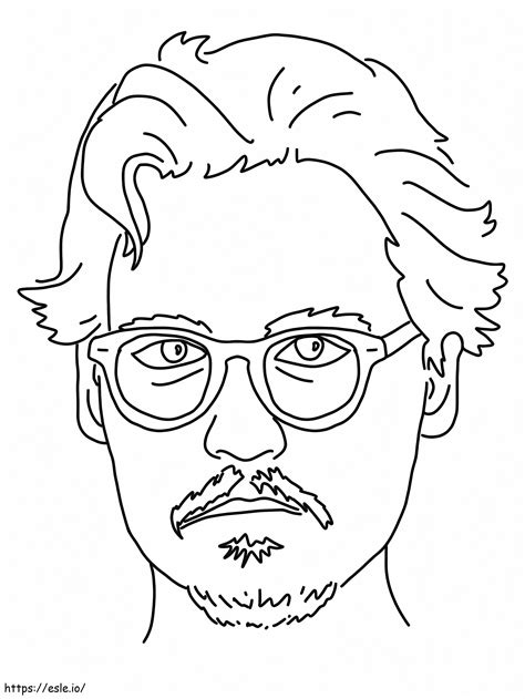 Johnny Depps Face coloring page