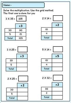 Image result for Multiplying Using Grid Method