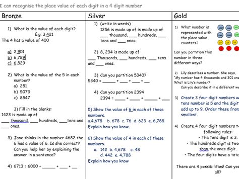 Image result for Place Value Year 4 Example Lesson Four Digits