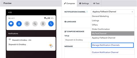 Image result for Notification Channel Settings