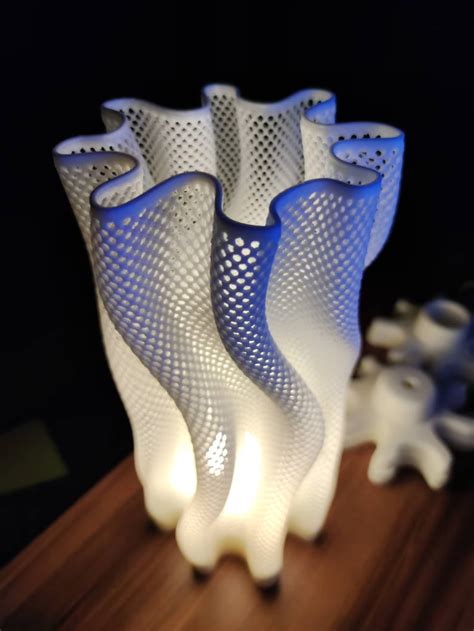 3D Printed Lamp - TL Fabric A in 2024 | Origami lamp, 3d printing art ...