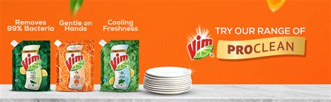 Vim ProClean Dishwash Liquid Gel with Tangerine Freshness, Gentle on ...