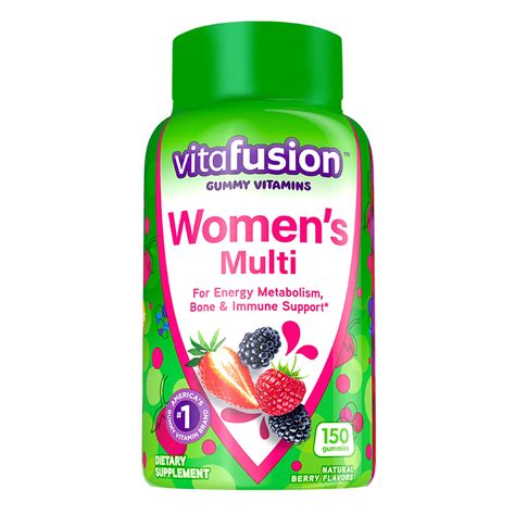 vitafusion Womens Multivitamin Gummies, Berry Flavored Daily Vitamins ...