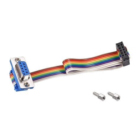 DMiotech 1 Pack FC-10 to DB9 Female Flat IDC Rainbow Ribbon Cable 20cm ...