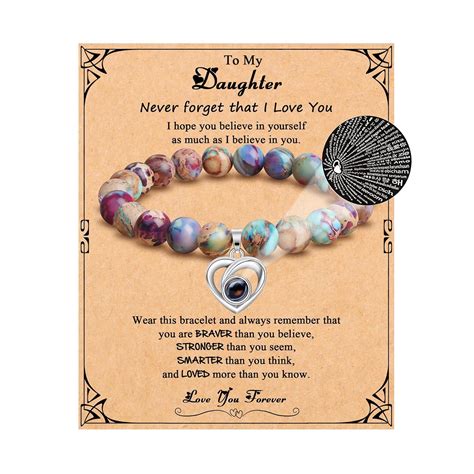 Buy Loiisgy 100 Languages I Love You Bracelet, Natural Stone Sweet ...