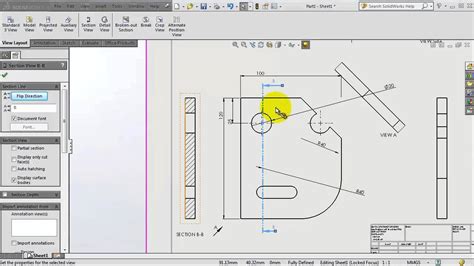 Image result for SolidWorks Drawing Section View