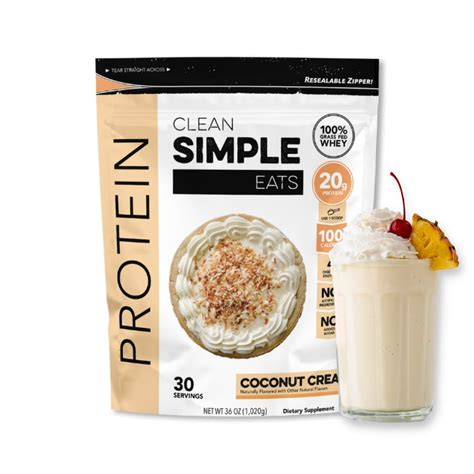 Amazon.com: Clean Simple Eats Coconut Cream Whey Protein Powder ...