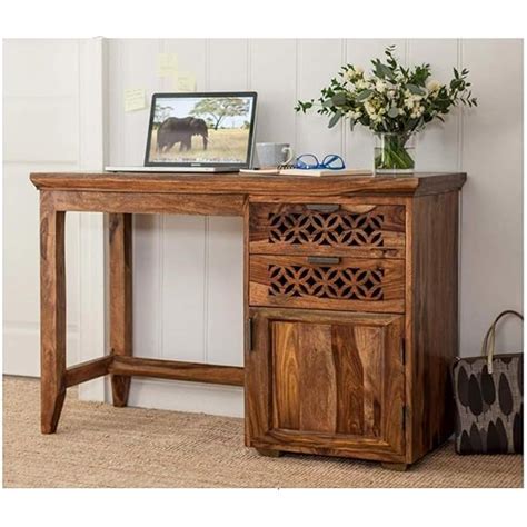 GAID WOOD Solid Sheesham Wood Study Table with 2 Drawers and 1 Door ...