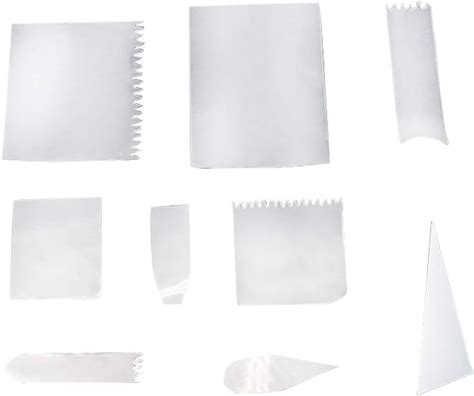 Buy Set of 9 Flexible Plastic Cake Decorating Scraper Transparent Cream ...