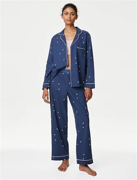Buy Pure Cotton Star Print Pyjama Set at Marks & Spencer