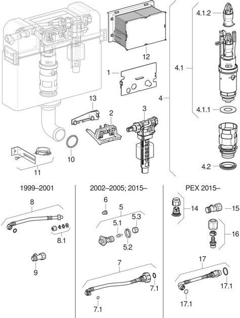 Spare parts for: WC flush controls with pneumatic flush actuation ...