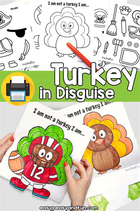 Disguise Turkey Template Printable - Free coloring pages to print
