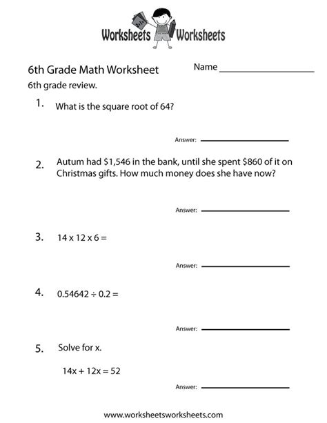 Image result for 6 Grade Math Practice