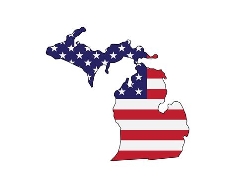 Mapa de la bandera de Michigan SVG PNG Bandera - Etsy España