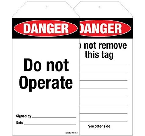 DANGER: Do not Operate (set of 25), (ST953-714NT-05), Material: NT ...