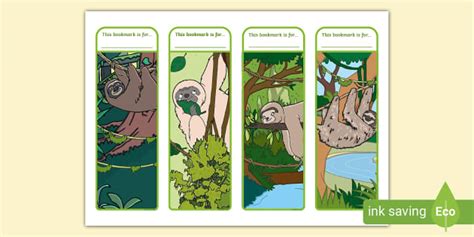Sloth Themed Bookmarks (teacher made) - Twinkl