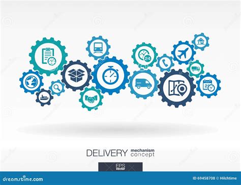 Delivery Mechanism Concept. Stock Vector - Illustration of load, crane: 69458708