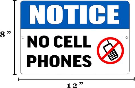 Buy Notice Warning No Cell Phone Allowed Metal Tin Sign Business Retail ...