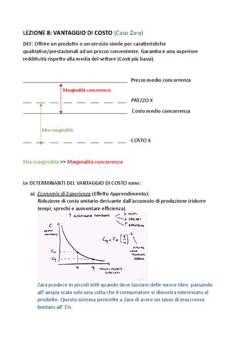 Lezione 8 + CASO ZARA - LEZIONE 8: VANTAGGIO DI COSTO (Caso Zara) DEF ...