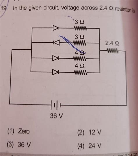 In the given circuit, voltage across 2.4 ohm resistor is? - Brainly.in