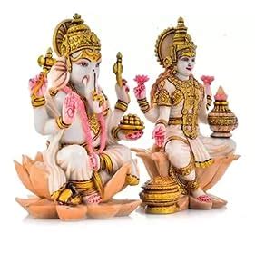 Buy ArtCafe Resin Laxmi Ganesha Statue for Home Temple puja Room décor ...