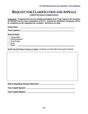 Fillable Online asce Request for Clarification and Appeals Form ...