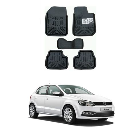 AYW 3D/4D Car Floor Mat for Volkswagen Polo Black Color : Amazon.in ...