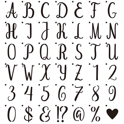 HASTHIP Alphabet Letter Stencils, 42Pcs Reusable Plastic Letter Number ...