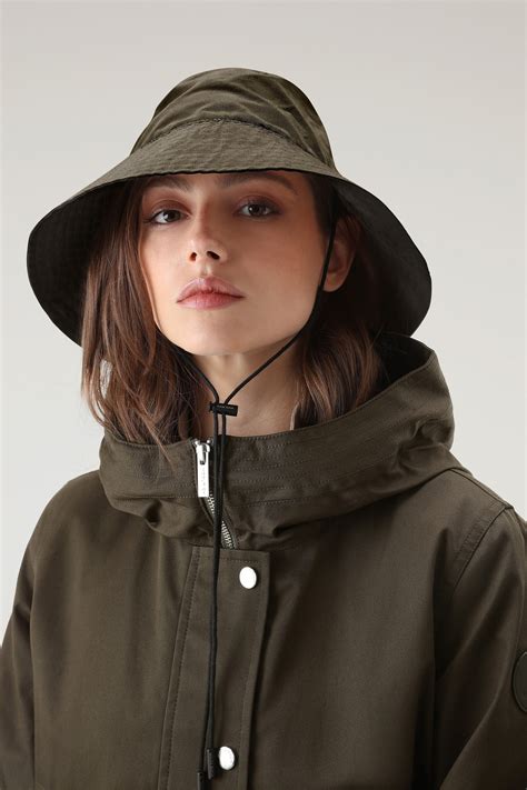 Women's Rain Bucket Hat in Soft Eco Ramar with Drawcord Green ...