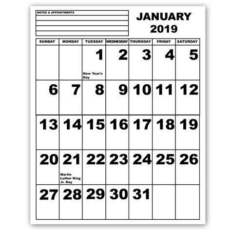 Free Printable Large Print Calendars For The Visually Impaired ...