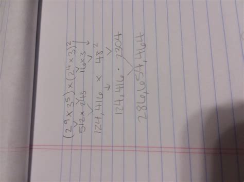 [FREE] Simplify: (2^9 times 3^5) times (2^4 times 3)^2 - brainly.com