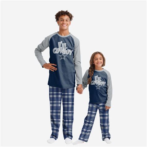 Dallas Cowboys Youth Plaid Family Holiday Pajamas FOCO