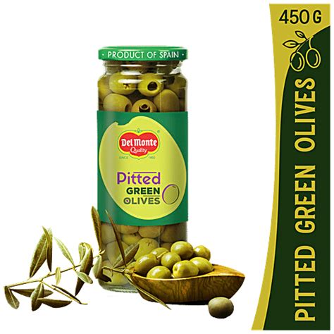 Buy Del Monte Green Olives Pitted 450 Gm Bottle Online At Best Price of ...