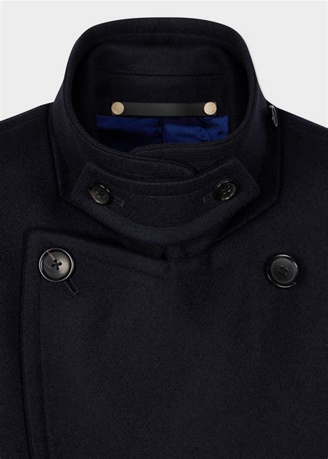 Navy Wool-Cashmere Pea Coat