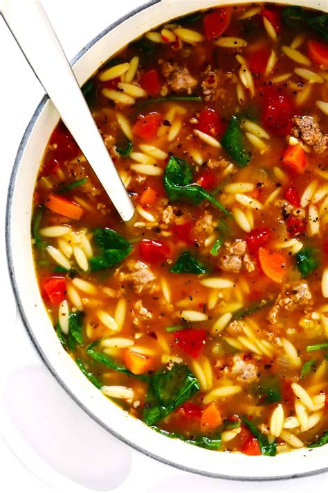 Italian Sausage and Orzo Soup - Gimme Some Oven