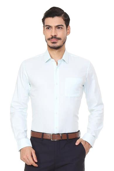 Buy Men Blue Full Sleeves Formal Shirt Online - 291595 | Peter England