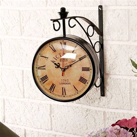 Buy Efinito 6 Inch Dial Vintage Antique Black Station Double Sided Wall ...