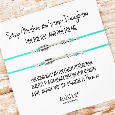 "Set of Two Charm Bracelets with "Step-Mother and Step-Daughter" Card ...