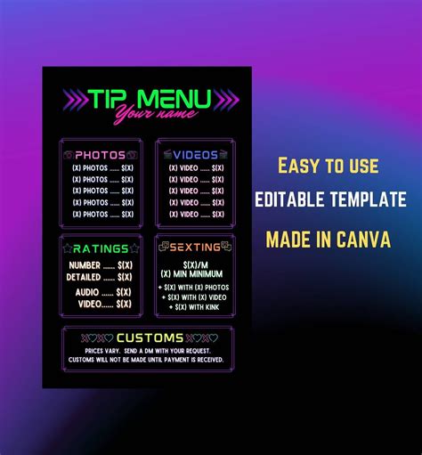 Onlyfans Menu Template Free - Modern Resume Template Word