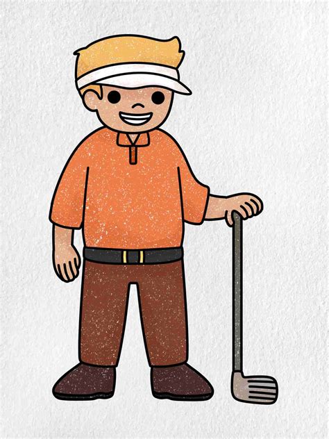 Golfer Drawing (easy) - HelloArtsy