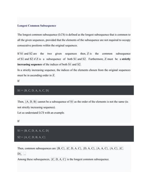 Image result for Longest Common Subsequence Complexty